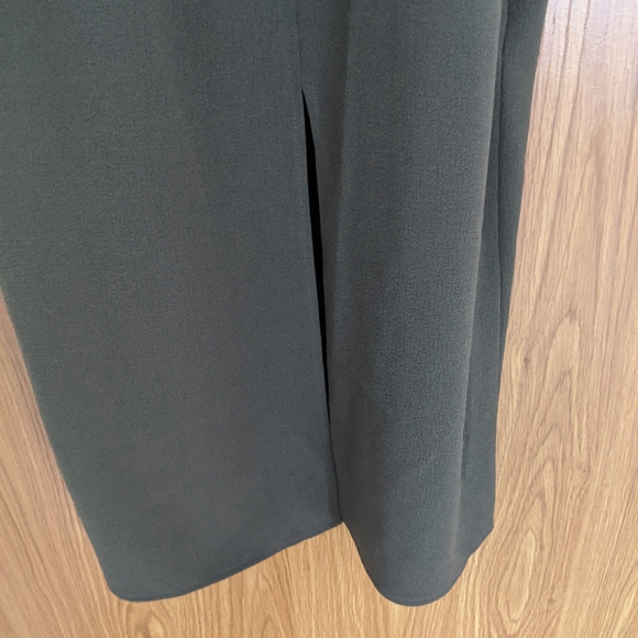 Topshop Olive midi dress w/ front slit US SZ 0/2 - Picture 4 of 5